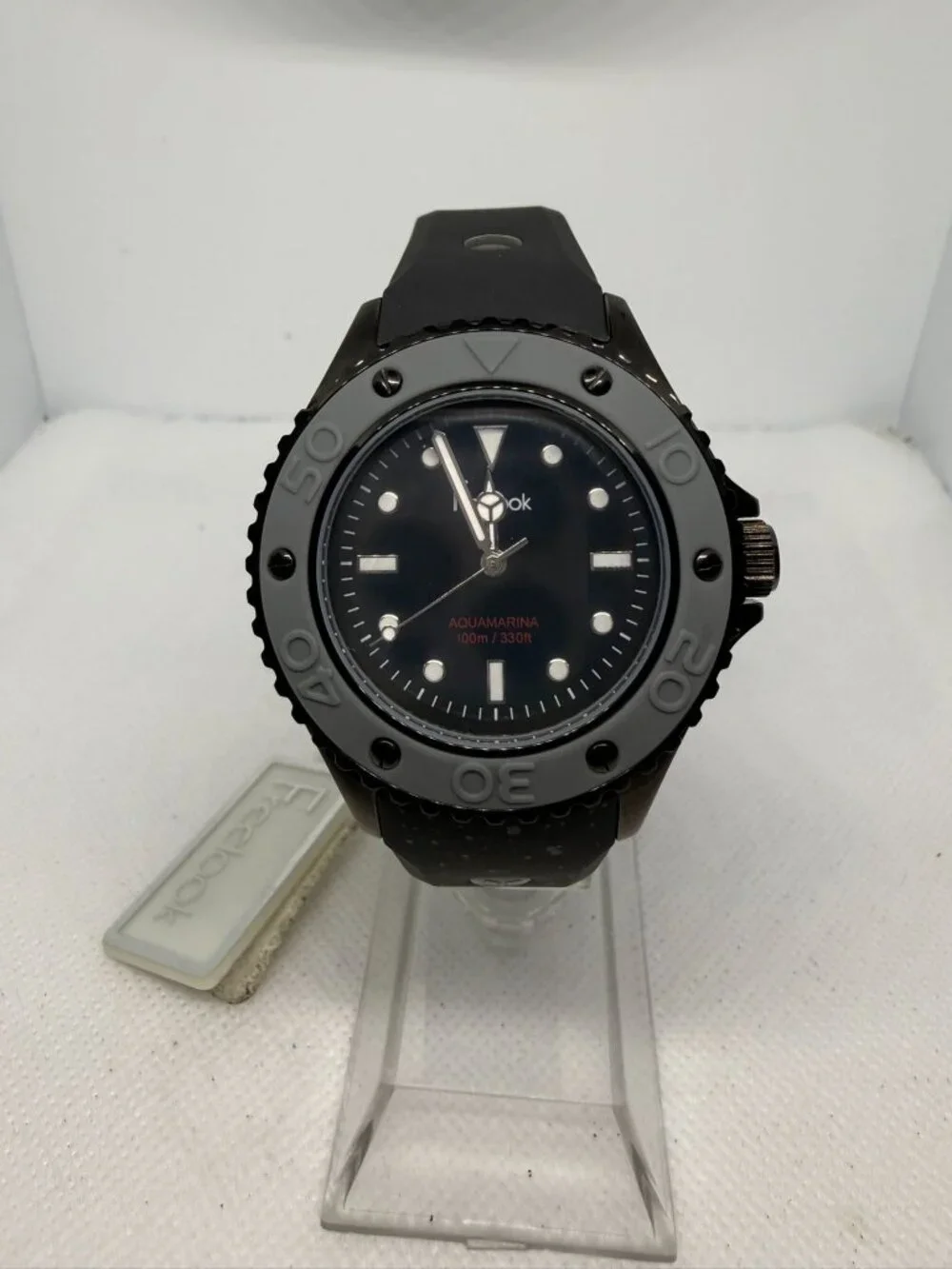 Freelook Aquamarina Mens Black Grey Diver Sport 41mm 100M Watch HA9035B/3